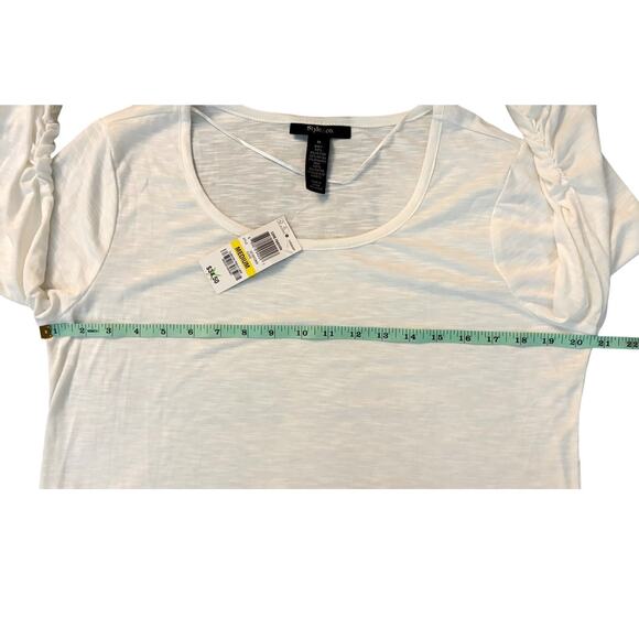 Style & Co. White Scoop Neck Blouse Womens Size M NWT - Picture 5 of 7